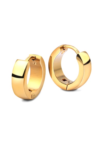 Erkek Tekli Halka Gold Küpe Sarı