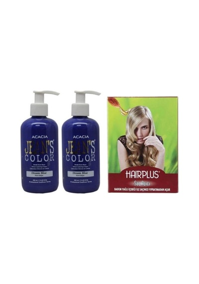 Jeans Color Saç Boyası Mavi Rüya 250ml 2 adet Ve Hairplus Saç Açıcı