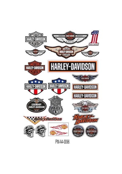Motosiklet Harley Davıdson Tasarım A4 Çoklu Sticker Seti Diğer