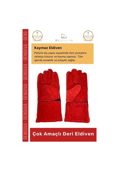 Çokamaçlıderieldiven Isıya Dayanıklı Yanmaz Su Geçirmez Lamineli Ergonomik Kaliteli Çok Amaçlı Deri