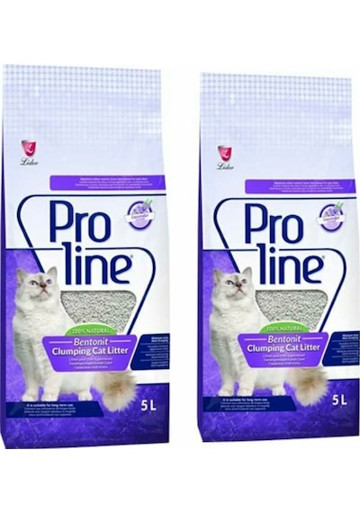 Proline Lavanta Kokulu İnce Taneli Topaklaşan Bentonit Kedi Kumu 2 x 5 L