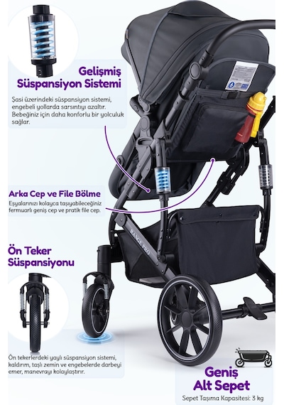 Prego Range Pro Travel Sistem Portbebeli Bebek Arabası