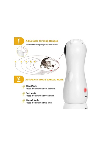 Omniax Otomatik İnteraktif Kedi Oyuncağı - Hareket Sensörlü, Şarjlı, Led Işıklı