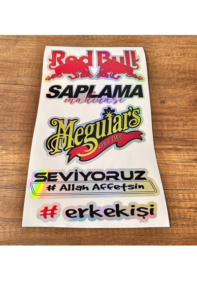 Oto Arka Cam Yazısı Hologramlı Yan Kapı, Yan Cam Stickerı Redbull