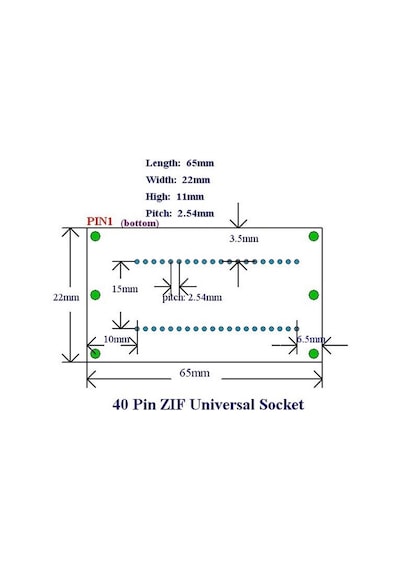 40 Pin Zif Soket Kilitli - 3M Marka