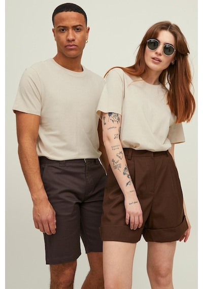 Jack & Jones Erkek T Shirt 12113648-Krem