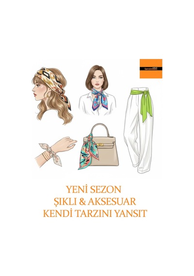 Tarzını Seç Çiçek Zerafeti Fular Bandana Estascarf 100x9 Cm