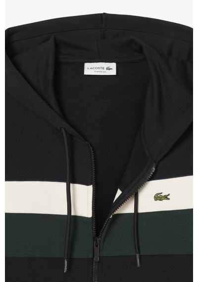 Lacoste Men's Classic Fit Colour-block Fleece Hoodie Organik Pamuk Renk Bloklu Fermuarlı Sweatshirt Siyah Lacoste Men's Classic Fit Colour-block Fleece Hoodie Organik Pamuk Renk Bloklu Fermuarlı Sweatshirt Siyah