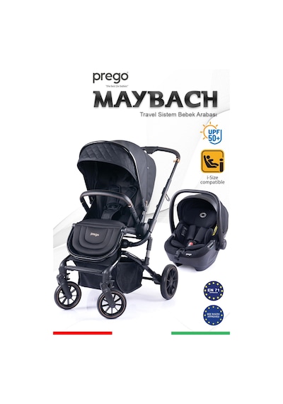 Prego Maybach İ-size Uv Tenteli Bebek Arabası Siyah 2405