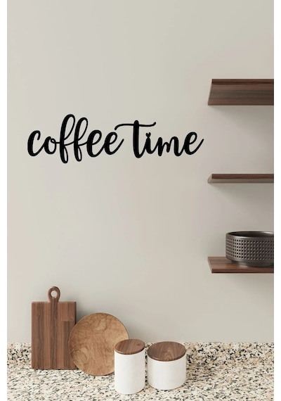 Coffee Time Duvar Yazı Ahşap Yazılar Duvar Dekorasyon Mutfak Dekor Mutfak Süsleri