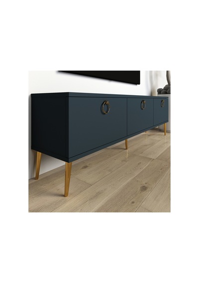 Milan 150 Cm Tv Ünitesi, Tv Sehpası Antrasit - Altın Antrasit-altın