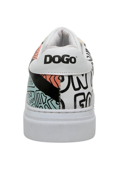 Best Buddies X Dogo Kadın Vegan Deri Beyaz Sneakers - The World Is You Tasarım Çok Renkli