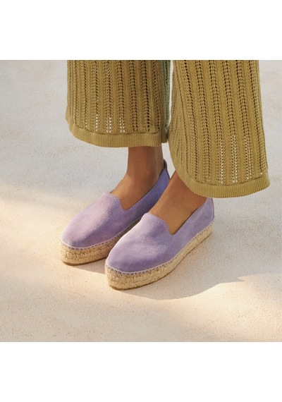 Manebi Hamptons Double Sole Kadın Mor Deri Espadril
