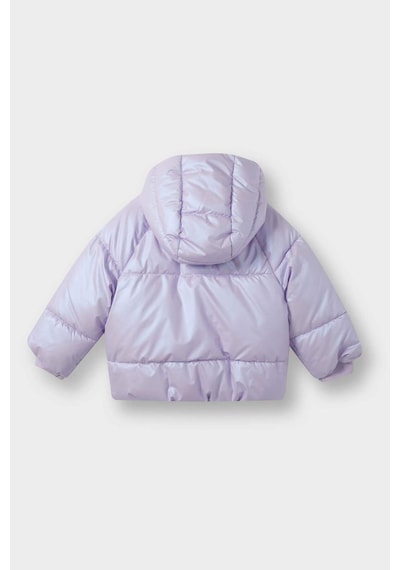Defacto Kapüşonlu Fermuarlı Çıtçıtlı Şişme Lila Kız Bebek Mont E7985a5/pr247 Lila