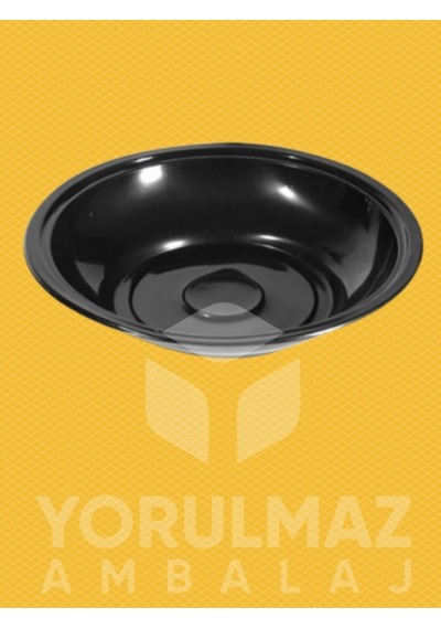 50 Adet Siyah Sulu Yemek Kabı Kapaksız Kullan At Dayanıklı Paket Servis Kabı Siyah