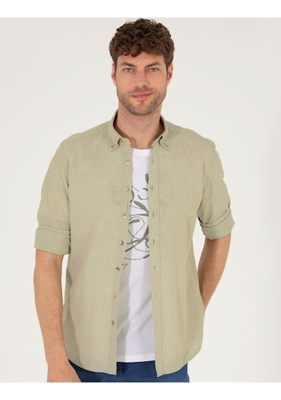 Pierre Cardin Erkek Haki Gömlek Desenli 50265119-vr027 Haki