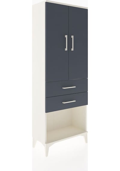 Arges Dolap Tek Raflı 2 Çekmeceli Tek Askılı 60x30x163 Aytaşı-antrasit Aytası
