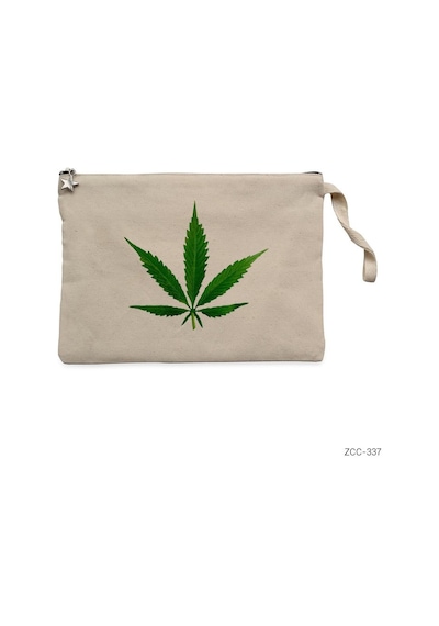 Zepplin Giyim Marijuana Clutch Astarlı Cüzdan / El Çantası Krem