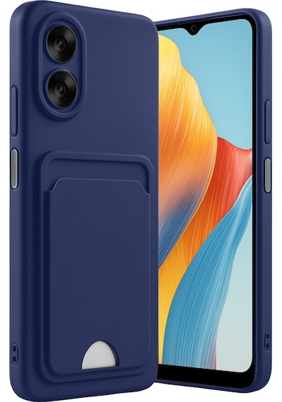 Oppo A38 Uyumlu Kılıf Kelvin Kartvizitli Silikon - Lacivert