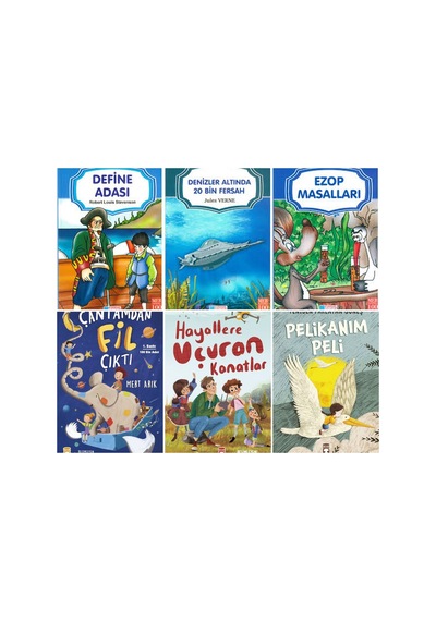 1.2.ve 3.sınıf Çantamdan Fil Çıktı, Hayallere Uçuran Kanatlar,pelikanım Peli - Yeniden Parlayan Güneş 6kitap Set