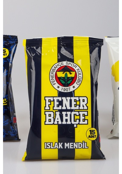"dekomus Cep Defteri Hediyeli" Yeni Sezon Lisanslı Fenerbahçe "tekli" Islak Mendil 15 Yaprak Altın