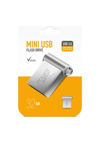 Powerway 32 Gb Usb 3.0 Metal Mini Flash Bellek Hafıza Saklama Alanı