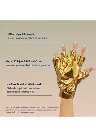 Collagen Gloves Kolajen Eldiven - Altın