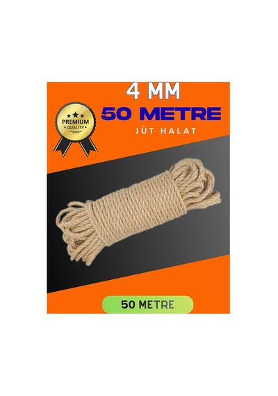 4 Mm 50 Metre Jüt Halat Dekoratif Hasır İp Urgan Süs Evimdeyokyok