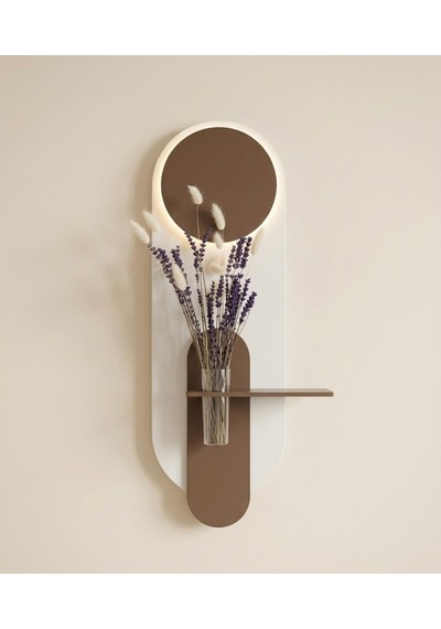 Petunya Ahşap Pilli Ledli İskandinav Tarzı Salon Duvar Rafı Modern Çiçeklik 27 X 90 Cm Çok Renkli