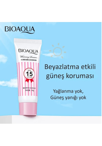 Bioaqua Niacinamide ve Meyan Köklü Beyazlatıcı Güneş Koruyucu Nemlendirici Krem SPF15 40 G﻿﻿