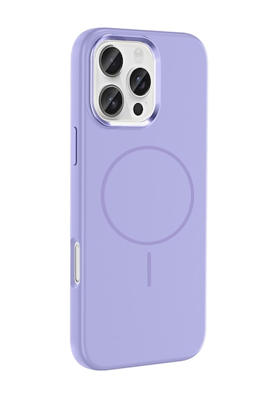Apple Uyumlu iPhone 16 Pro Max Kılıf M-safe Şarj Özellikli Metal Kamera Çerçeveli Zore Edi Silikon Kapak Titanyum-Gri