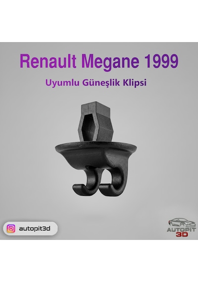Renault Megane 1999 Uyumlu Güneşlik Klipsi Tutucu / Kanca