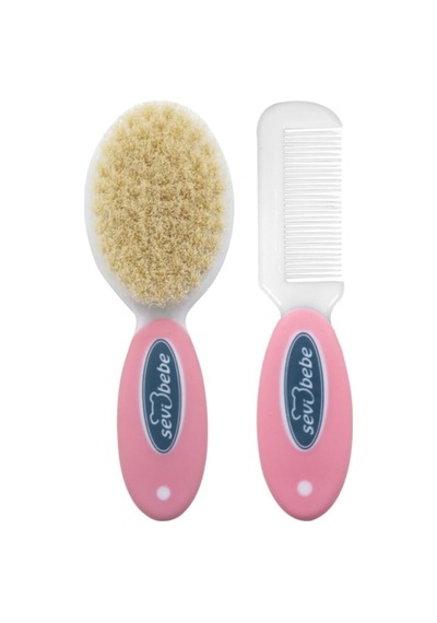 Sevi Bebe Naturel Fırça Tarak + Bebek Duş Başlığı Seti