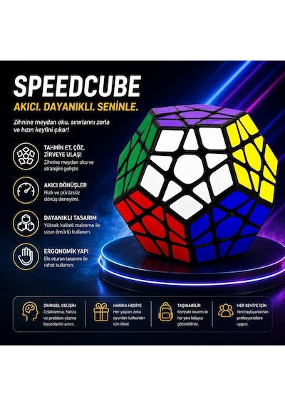 Speed Cube Megaminx Zeka Küpü, 12 Yüzlü Beşgen Bulmaca, Akıcı Dönüşler, Dayanıklı Tasarım