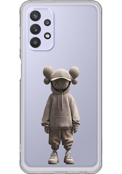 Samsung Galaxy A32 Uyumlu Şeffaf Kılıf No Face 3 Tasarımlı