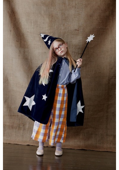 Meri Meri - Blue Velvet Wizard Costume - Mavi Büyücü Kostümü 0 - 99