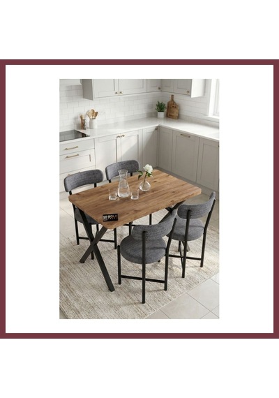 Storeşahin Mutfak Masası 4 Sandalyeli Set 110x70 Cm Modern Bahçe Cafe Masa Takımı 4 Kişilik Tedy 9880 Gri Shn0720 Storeşahin Mutfak Masası 4 Sandalyeli Set 110x70 Cm Modern Bahçe Cafe Masa Takımı 4 Kişilik Tedy 9880 Gri Shn0720