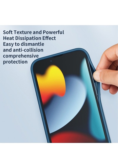 Rock Apple Uyumlu iPhone 14 Graphene Serisi Isı Dağılımlı Kılıf Mavi Mavi