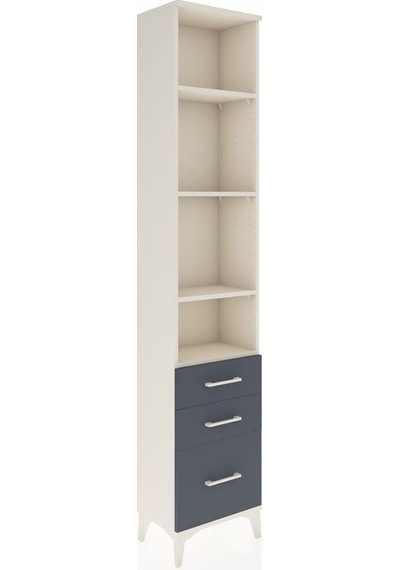 Arges Dolap 4 Raflı 3 Çekmeceli 44x30x221 Aytaşı-antrasit Aytaşı