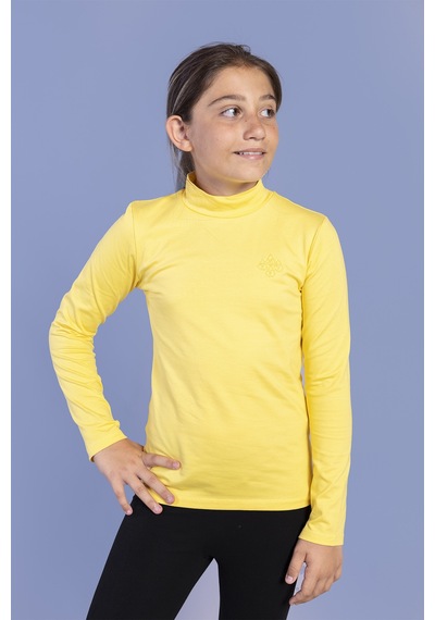 Toontoy Kids Toontoy Kız Çocuk Nakışlı Balıkçı Yaka Okul Tişörtü Gri Melanj