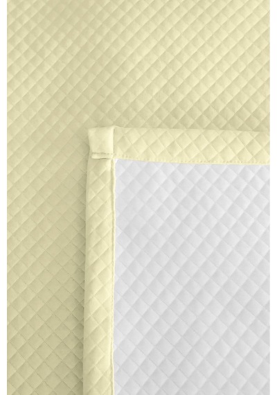 Sarı Minimal Genç Odası Tek Kişilik Pike Takımı - Kapitone Krem Modern 160x220 Cm Yatak Örtüsü Pamuksu Taş Kıyısı