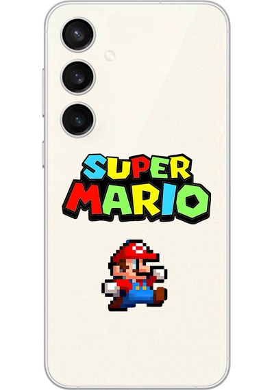 Samsung Galaxy S23 Uyumlu Şeffaf Kılıf 2 Mario Tasarımlı