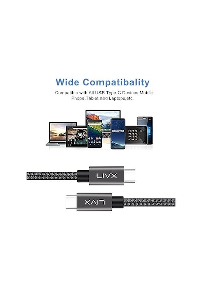 Solid 100w 5a Type C To Type C 3 Metre Hızlı Şarj Ve Data Kablosu Halat Örgülü Space Gray Diğer