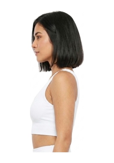 Mrm Pro Kadın Siyah Spor Crop Sütyen Pedli Destekli Toparlayıcı Büstiyer Beyaz Beyaz