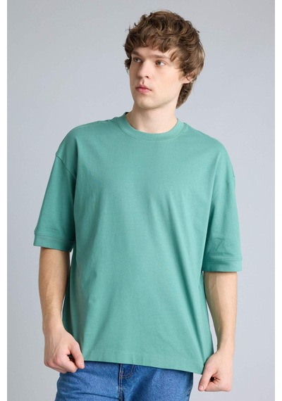Defacto %100 Pamuk Loose Fit Tişört G4728ax26smgn401 Yeşil-gn401