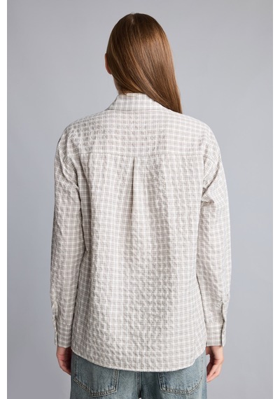 Defacto Regular Fit Klasik Yaka Kareli Flanel Uzun Kollu Gömlek F9082ax26augr294 Gri-gr294