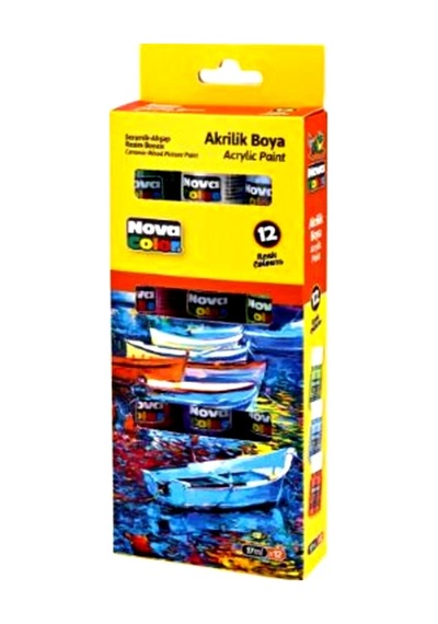 Nova Color Akrilik Boya 17ml X12 Çok Renkli