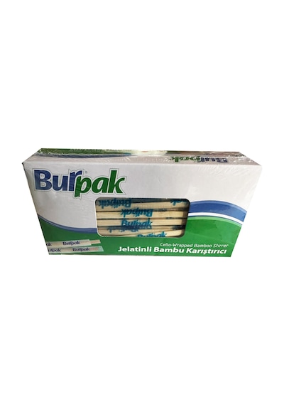 Burpak Jelatinli Tahta Ahşap Bambu Karıştırıcı Çubuk Kaşık - 12 Cm. - 200 Adetlik 3 Paket Kahverengi