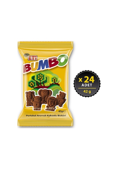 Eti Bumbo Portakal Aromalı Kakaolu Bisküvi 24 x 42 G