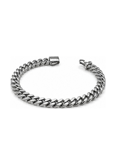 Balenbi Jewelry Kadın Gümüş Renk Kalın Gurmet Zincir Kararmaz Çelik Bileklik 1097